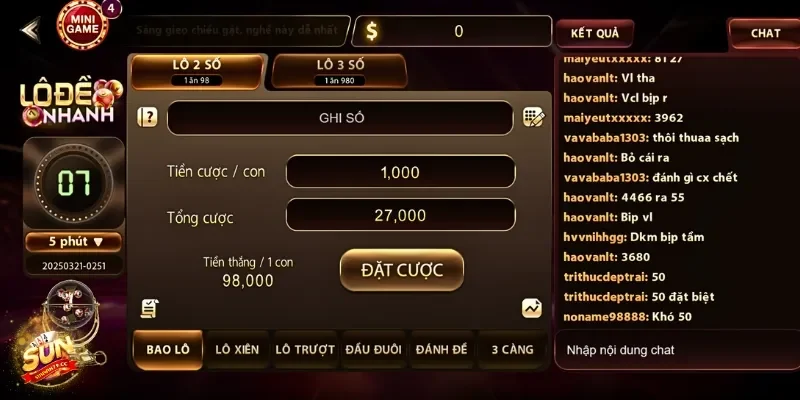 Chọn số may mắn để đặt cược trong game nhanh chóng