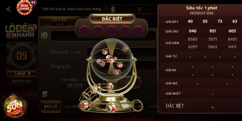 Hệ thống sẽ quay số để xác định kết quả