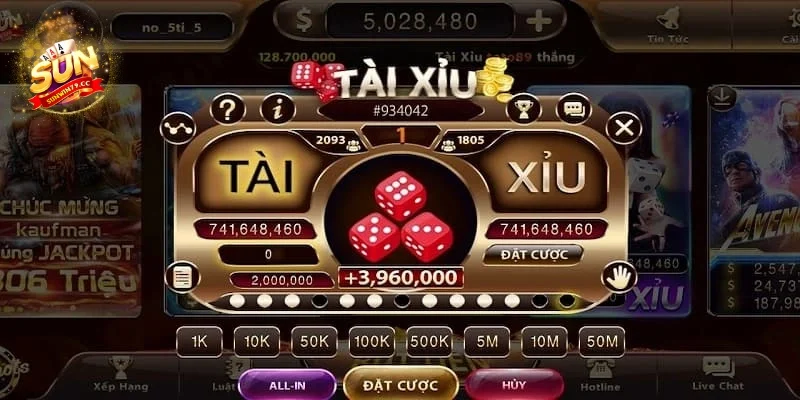 Tính dễ dàng và hấp dẫn của Tài xỉu Sunwin